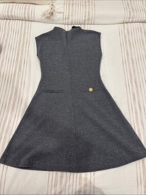 Zara Dark Gray Sleeveless Fit-and-Flare Mini Dress